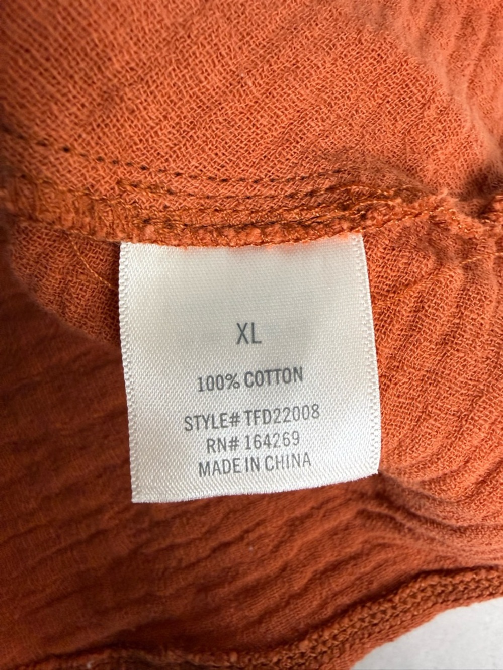 Francesca's Collections Rust Tie-Front Peasant Blouse - Picture 8 of 9
